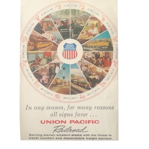 Vintage 1960 Union Pacific Railroad In Any Season Ad Advertisement - Picture 3 of 4